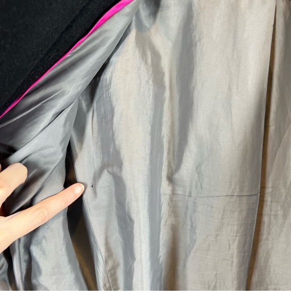 Calvin Klein Black Long Belted Wool Blend Coat - Picture 10 of 11